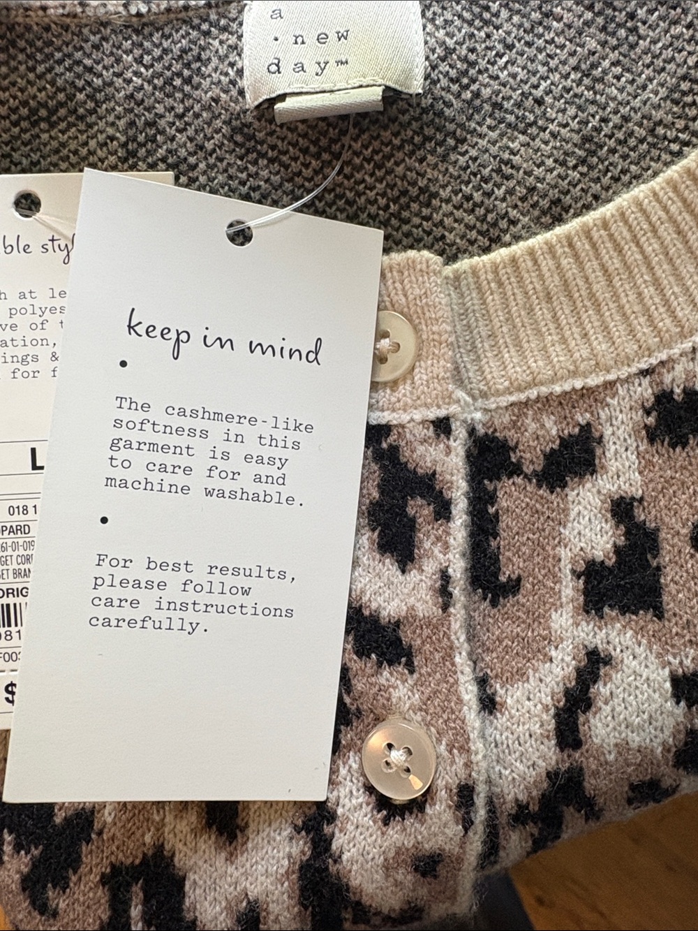 a new day Beige and Black Leopard-Print Cardigan - Picture 10 of 11